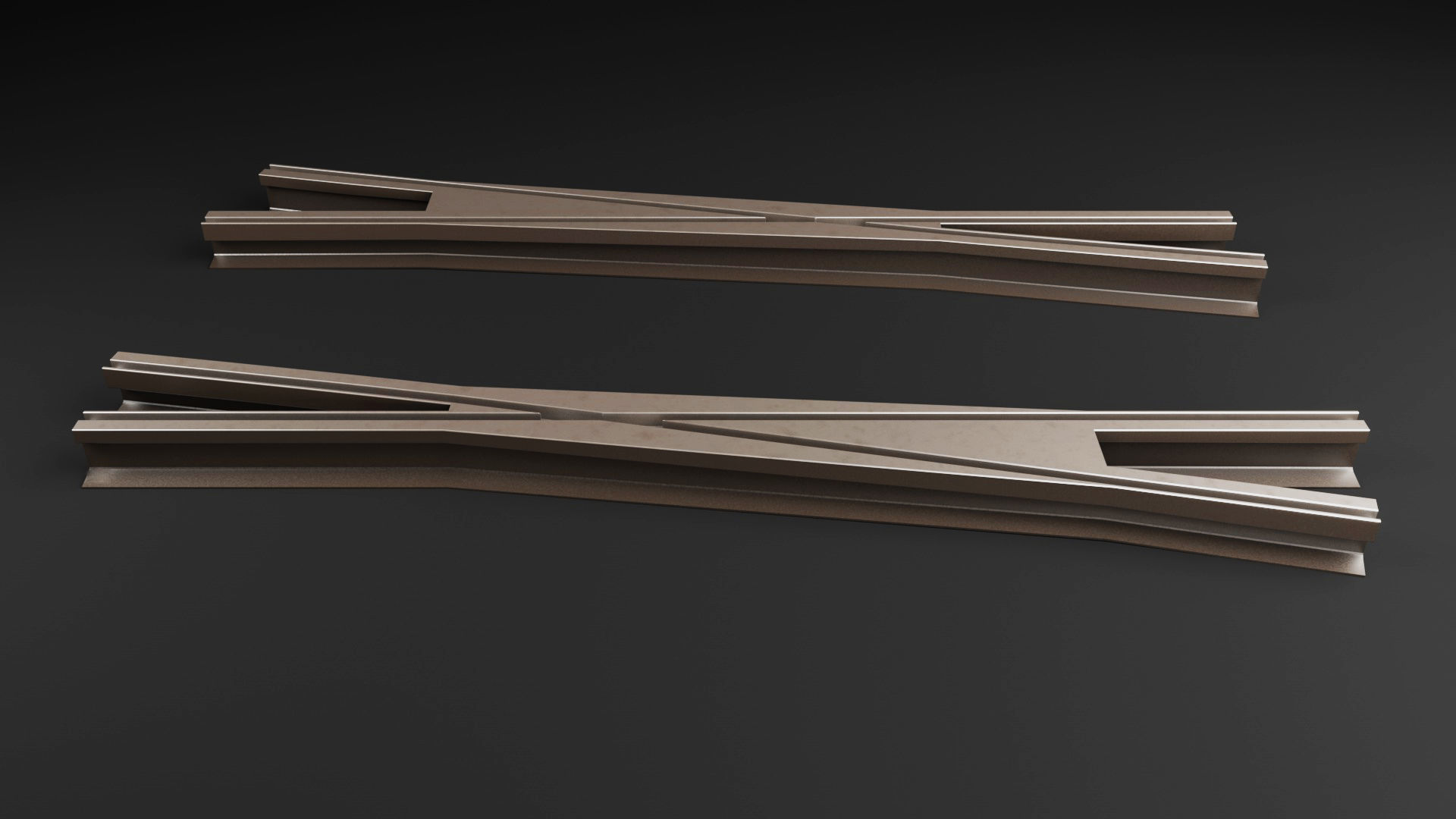 Collection of Tram Rails Elements 3D model_13