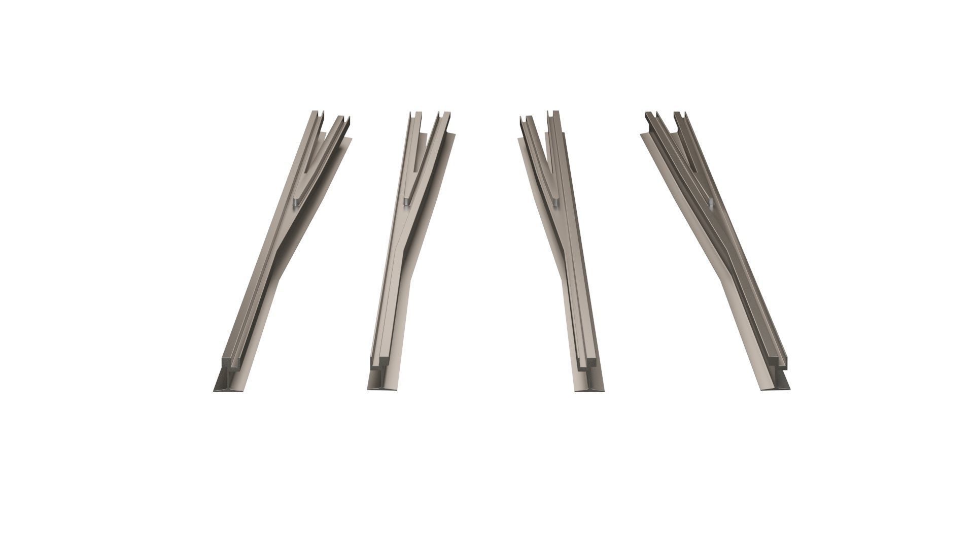 Collection of Tram Rails Elements 3D model_10