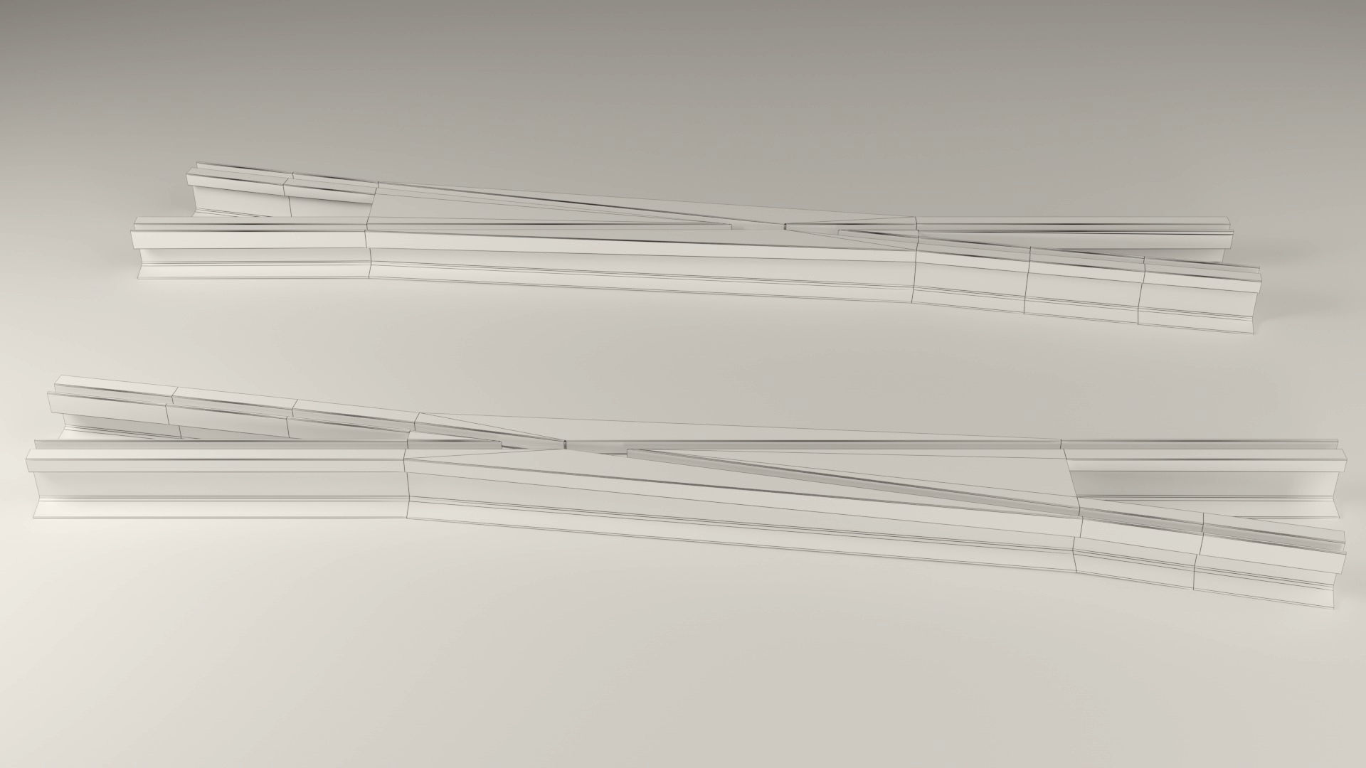 Collection of Tram Rails Elements 3D model_14