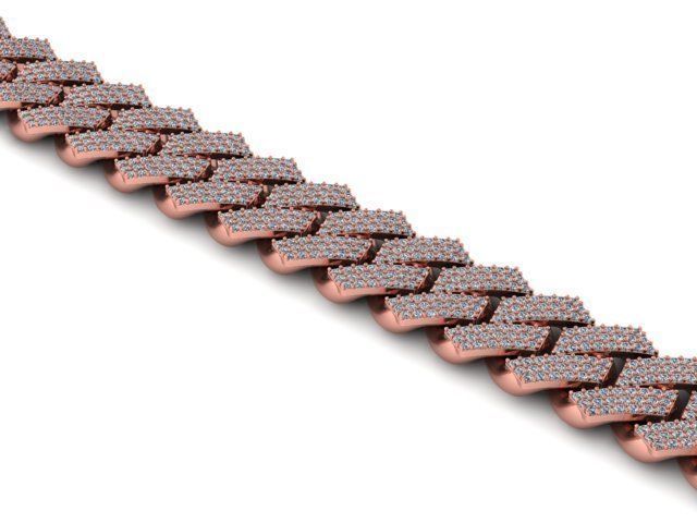 Cuban link - Diamond 3D model_1