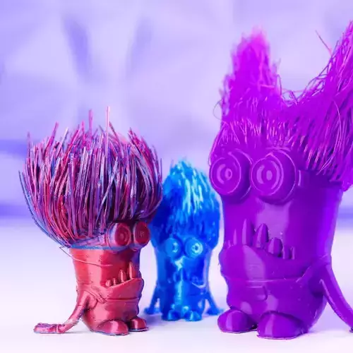 EVIL MINIONS WITH HAIR  KEYCHAIN PURPLE MINION 3D print model