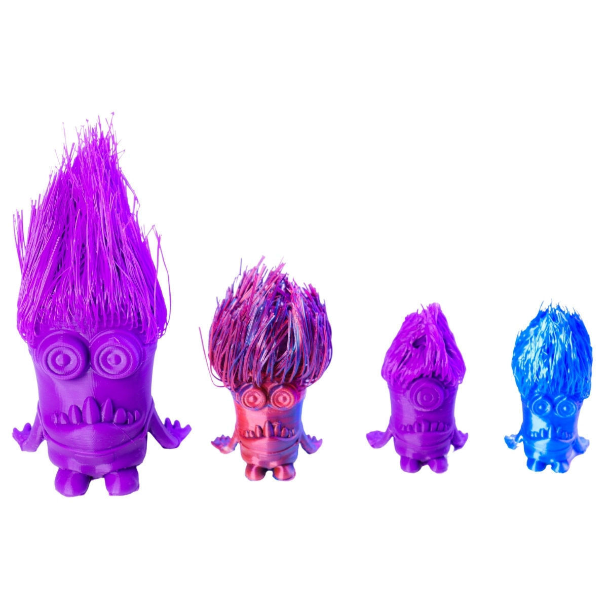 EVIL MINIONS WITH HAIR KEYCHAIN PURPLE MINION 3D print model_2