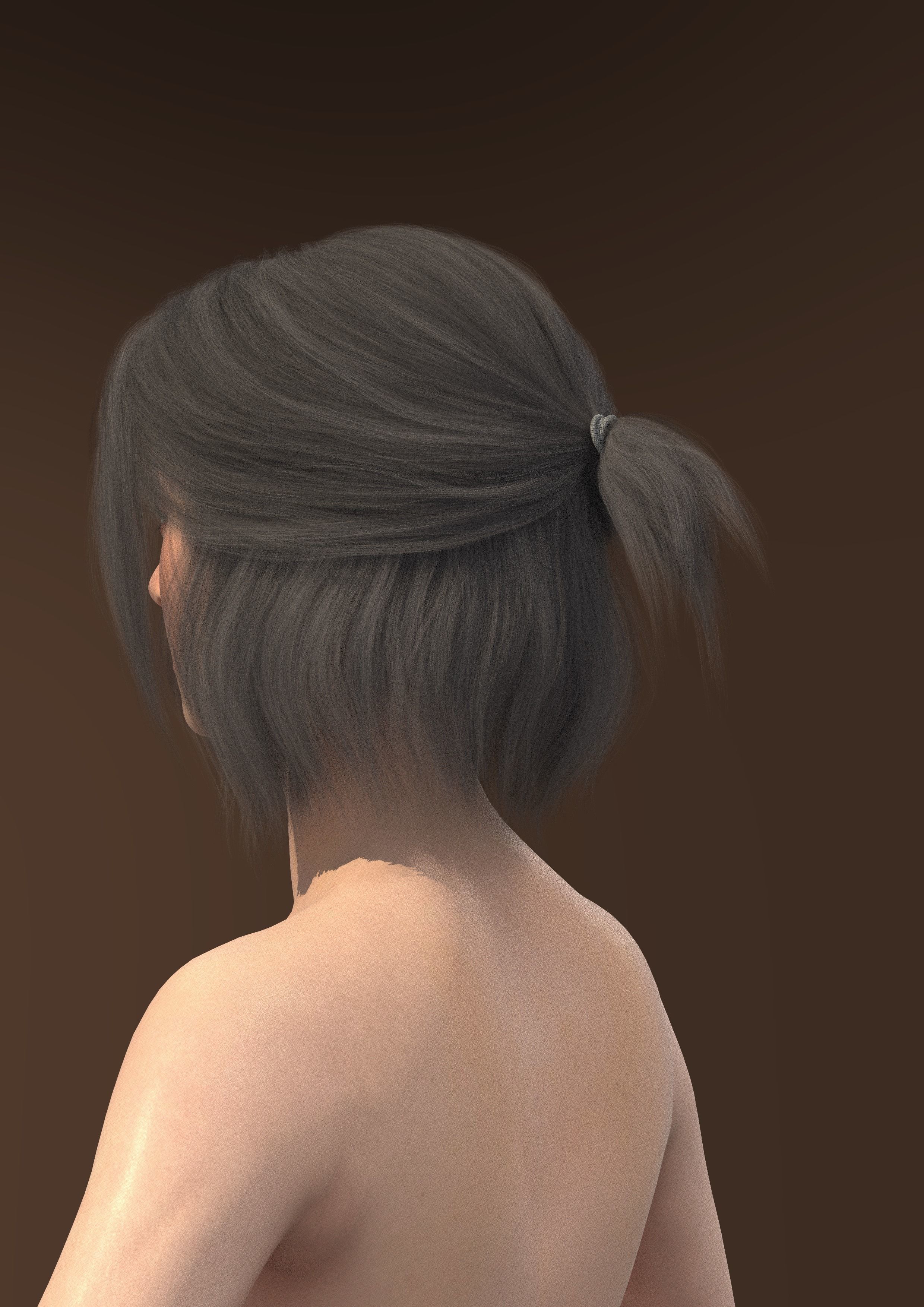 Short hair 008-FV2 for Yuna-FV2 3D model from 3DClo Software 3D model_4