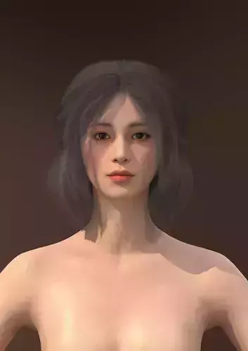 Short hair 008-FV2 for Yuna-FV2 3D model from 3DClo Software
