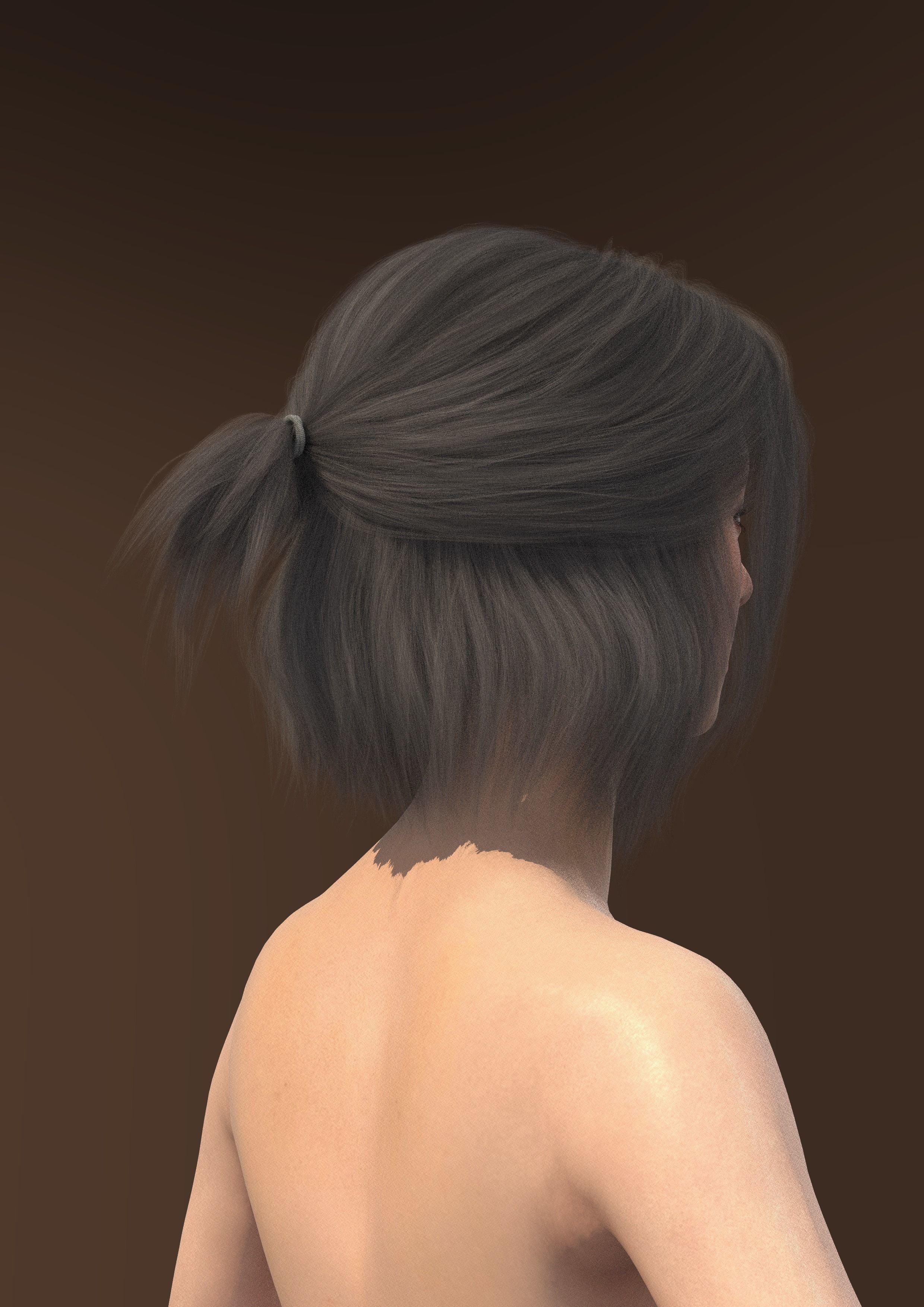 Short hair 008-FV2 for Yuna-FV2 3D model from 3DClo Software 3D model_2