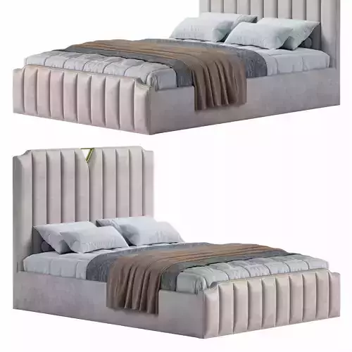 White Platform Bed Upholstered by Homary