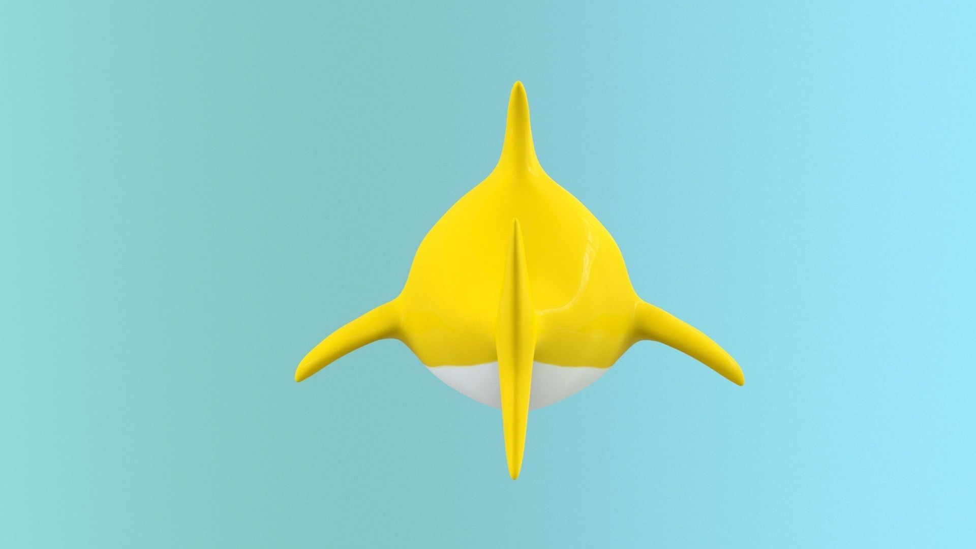 baby shark cartoon character Low-poly 3D model_4