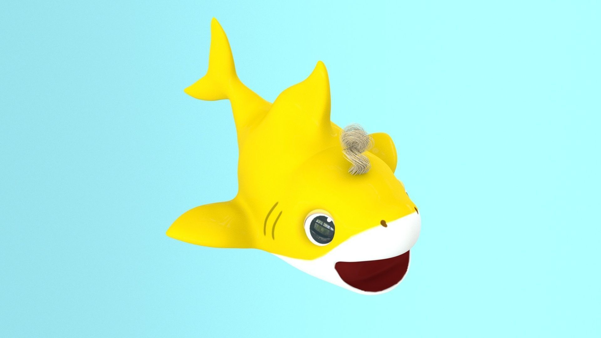 baby shark cartoon character Low-poly 3D model_10