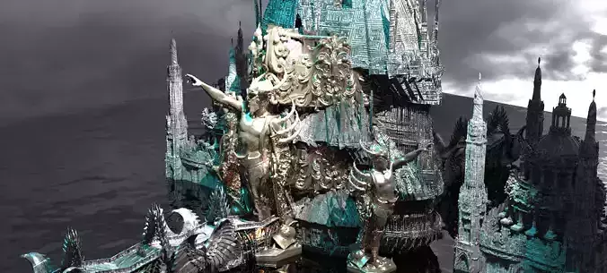 Ocean Master Tower Base City Kit bash pantheon extended  3D model