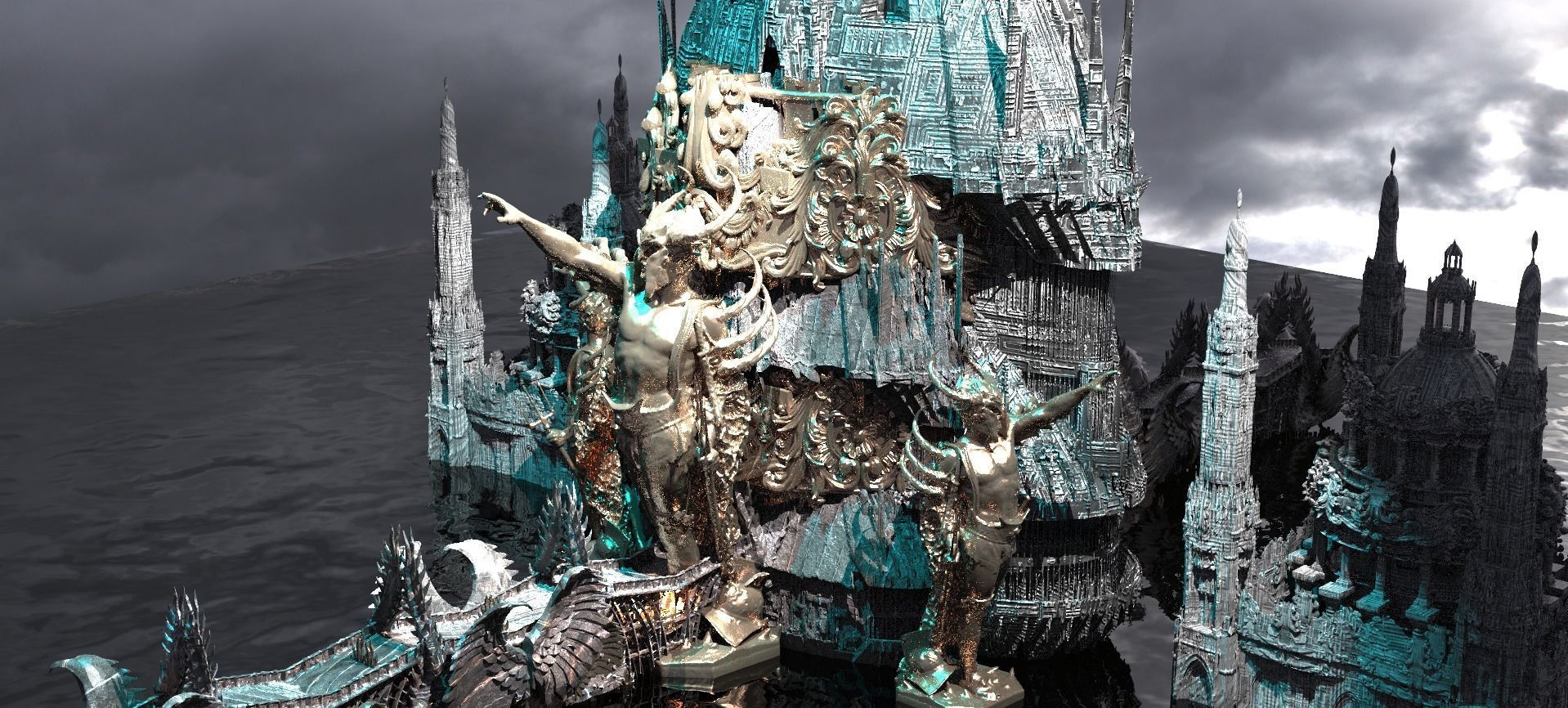 Ocean Master Tower Base City Kit bash pantheon extended  3D model_1