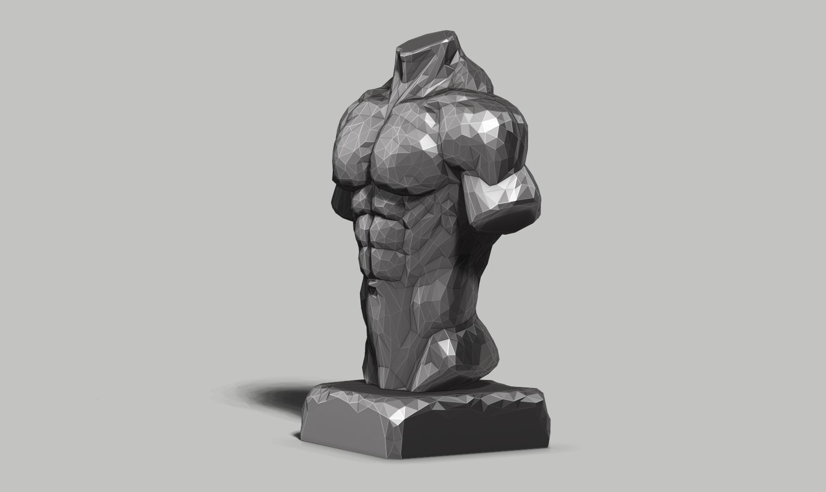 low poly torso 3d print model 3D print model_11