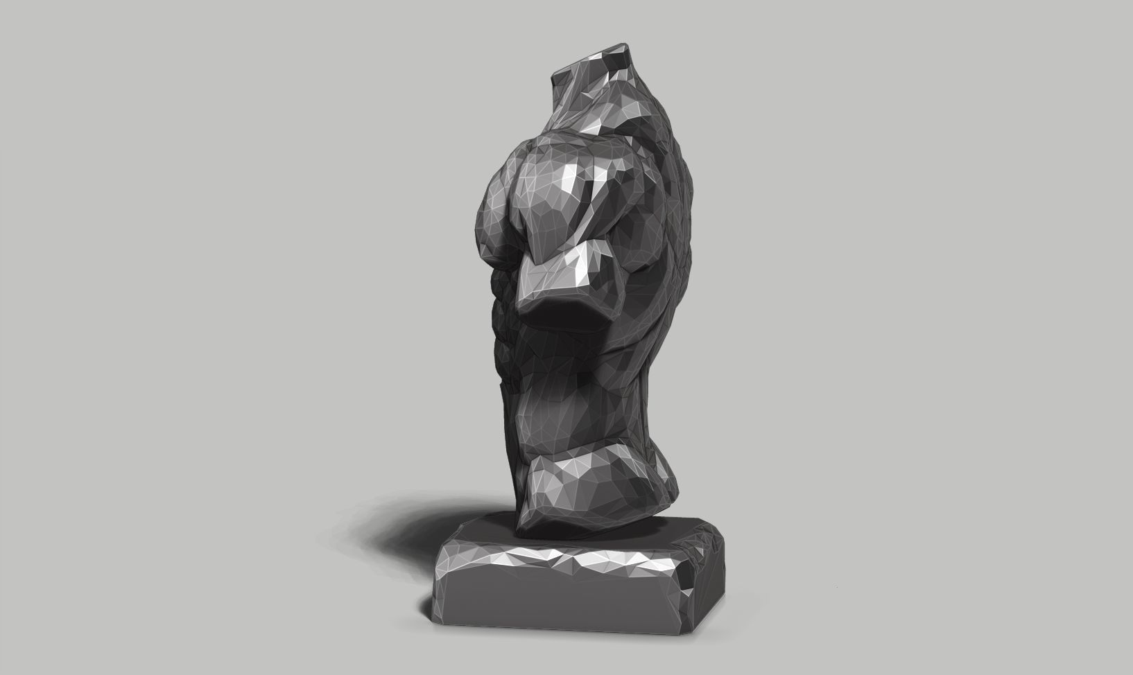 low poly torso 3d print model 3D print model_10