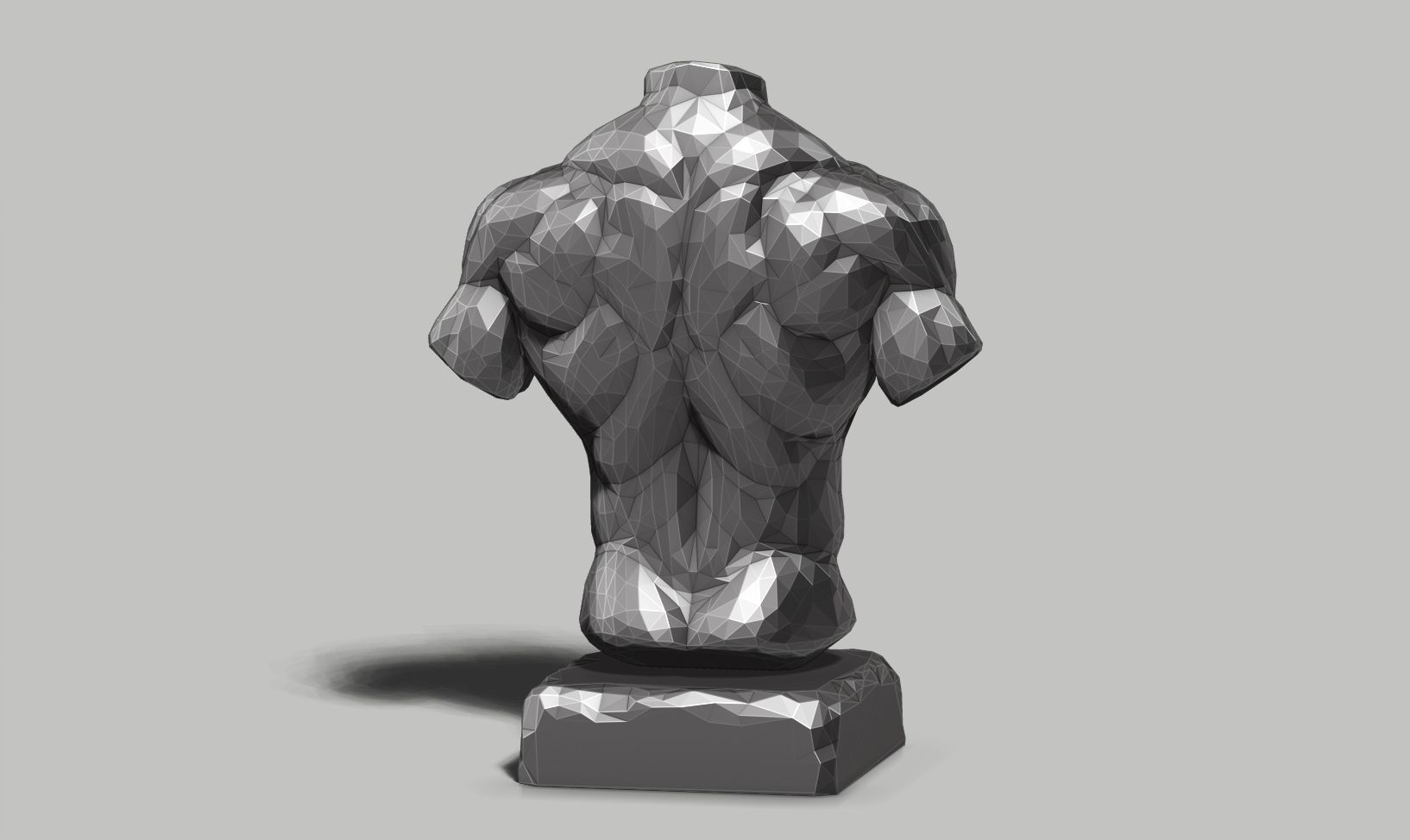 low poly torso 3d print model 3D print model_7