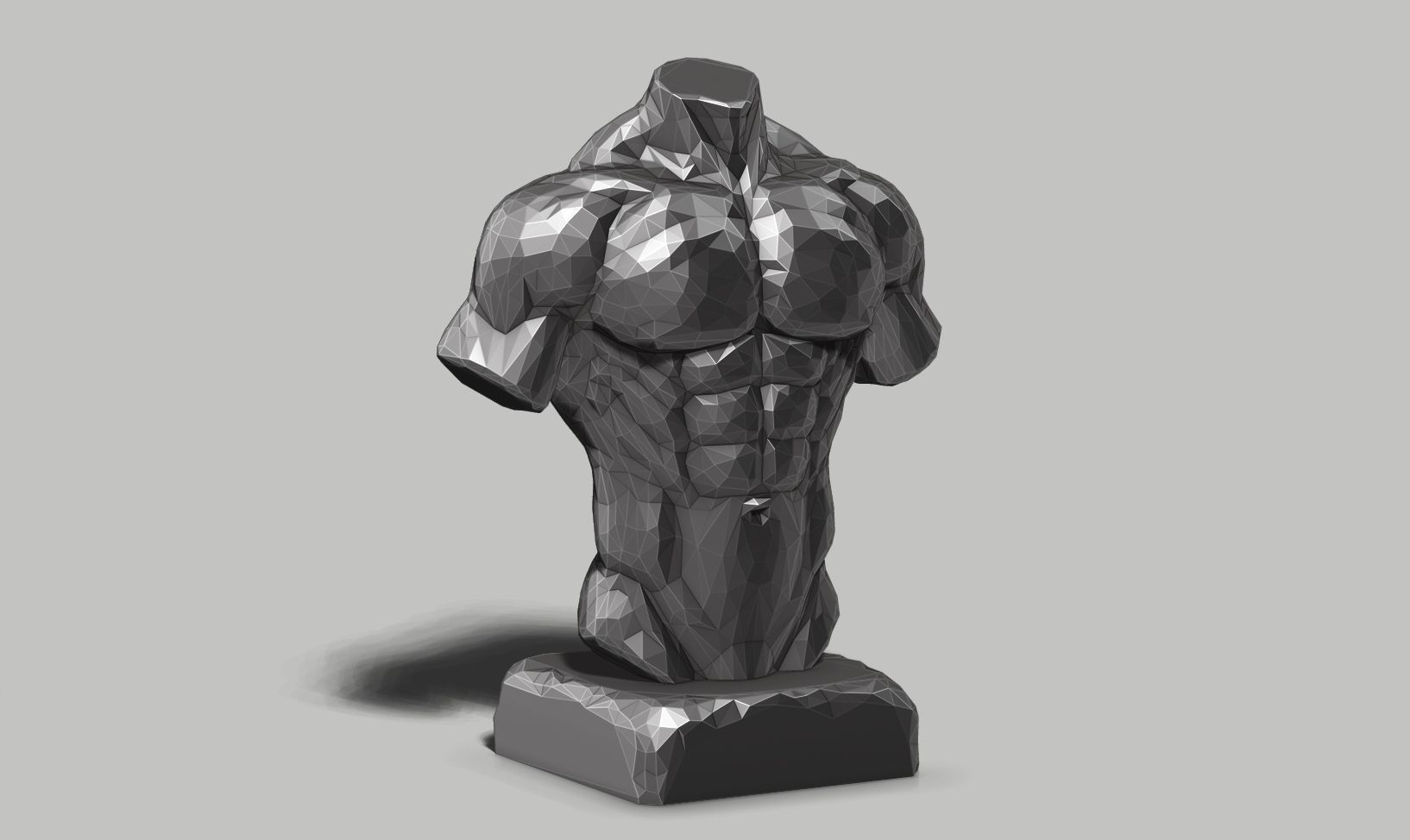 low poly torso 3d print model 3D print model_3