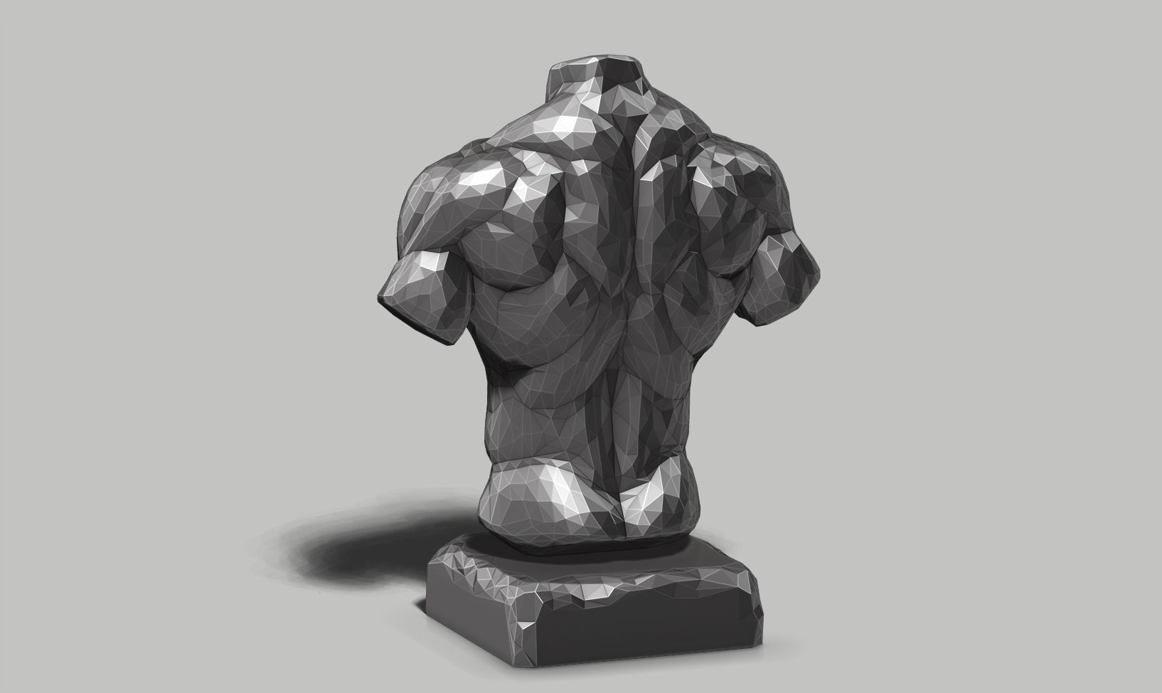 low poly torso 3d print model 3D print model_8