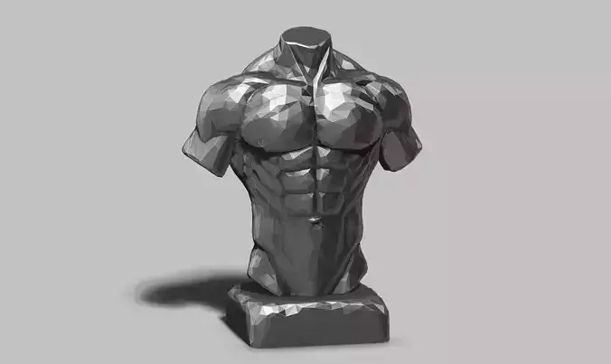 low poly torso 3d print model 3D print model