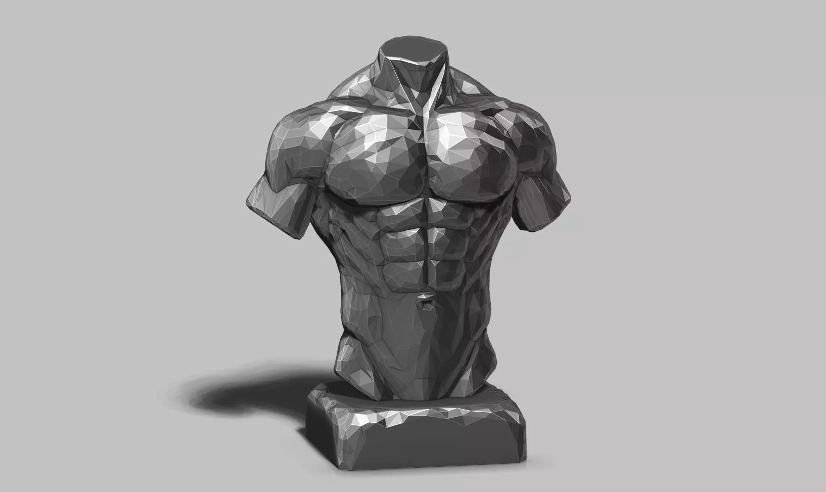 low poly torso 3d print model 3D print model_0