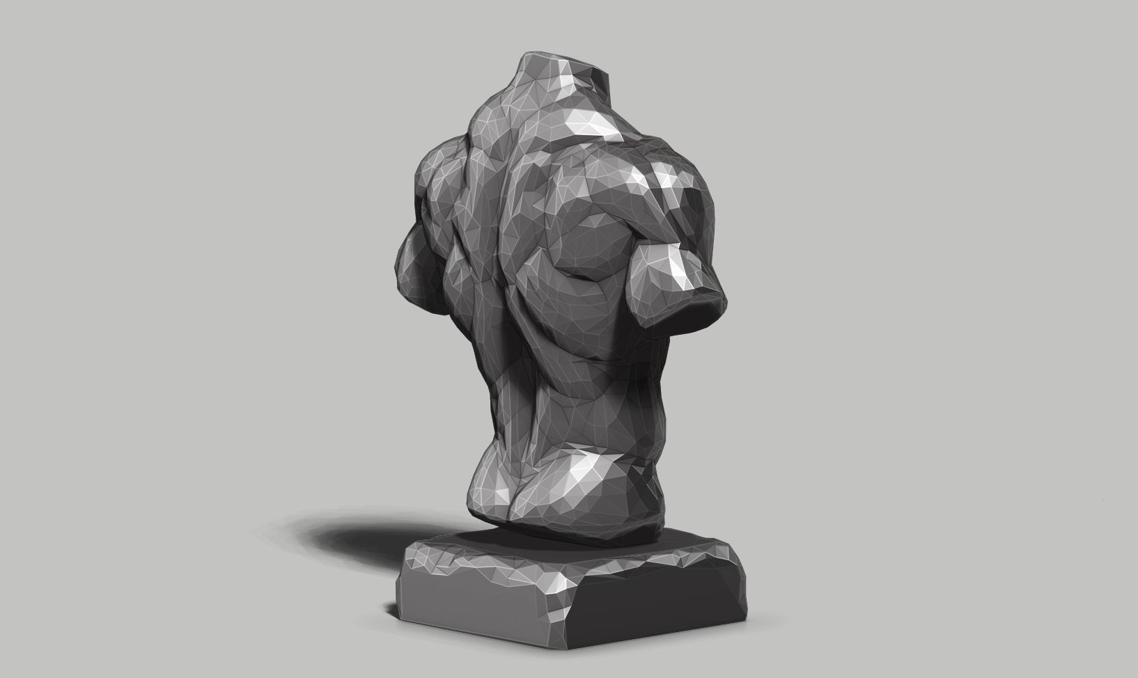 low poly torso 3d print model 3D print model_6