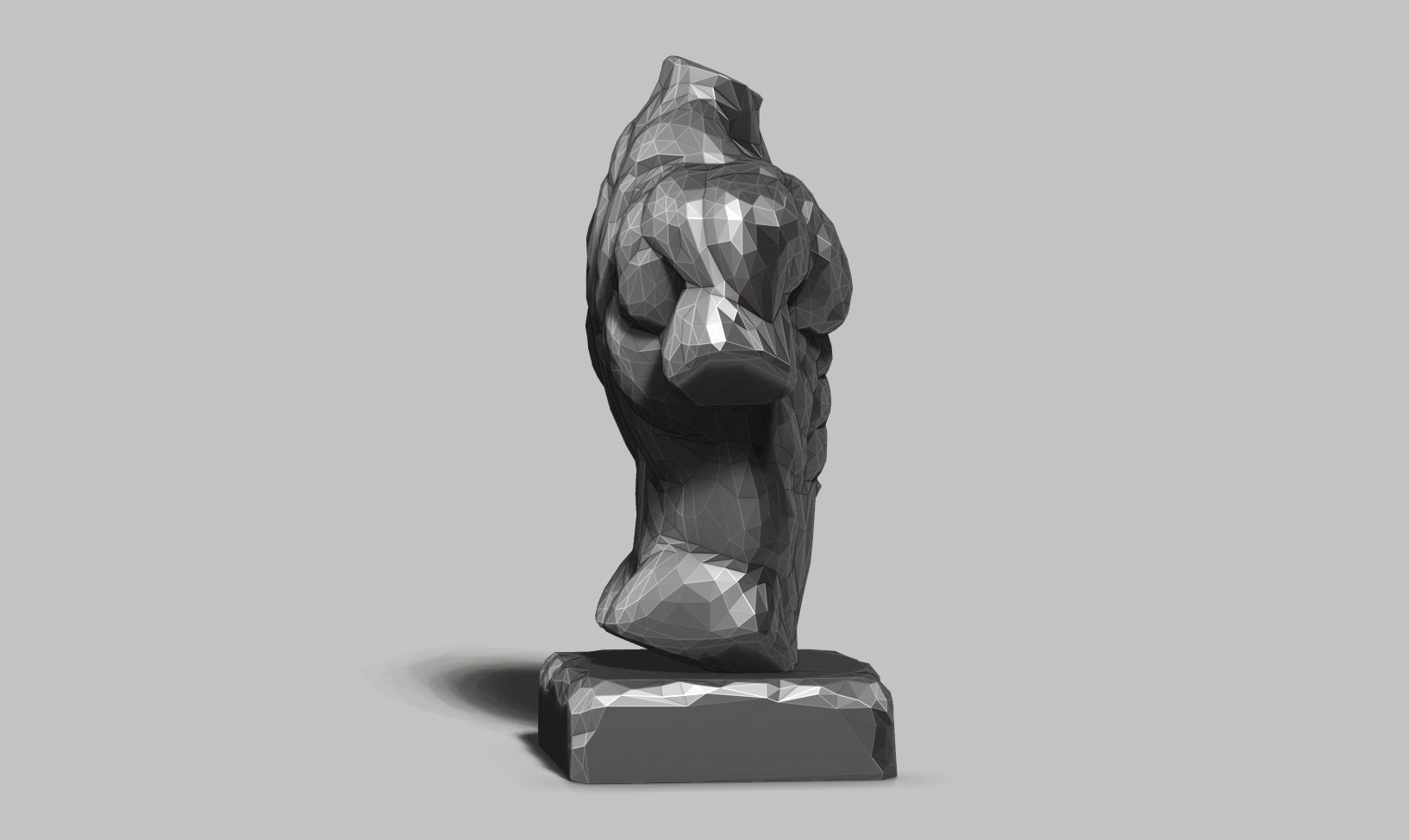 low poly torso 3d print model 3D print model_5