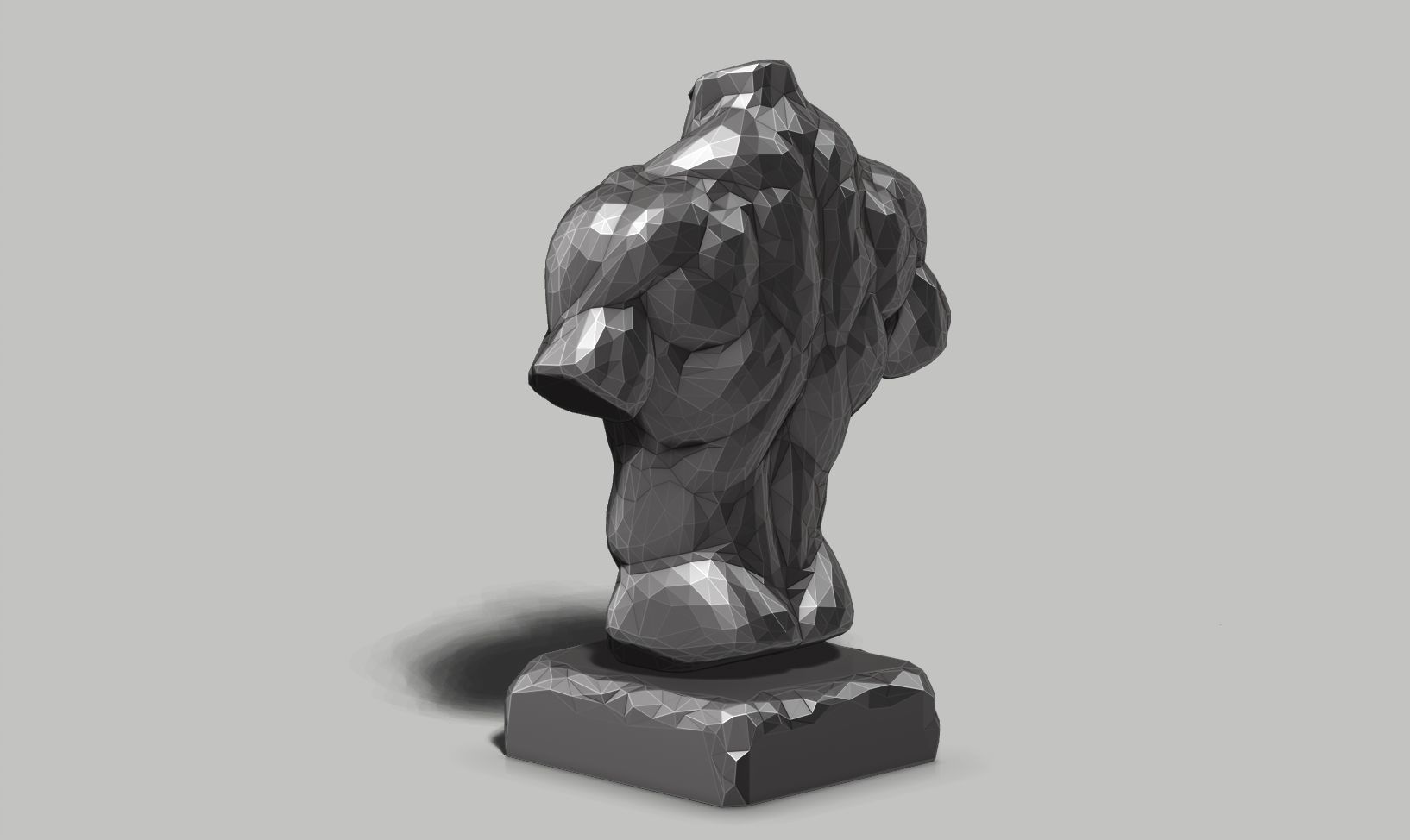 low poly torso 3d print model 3D print model_9