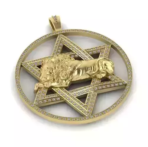Star of David pendant with lion Model 1947