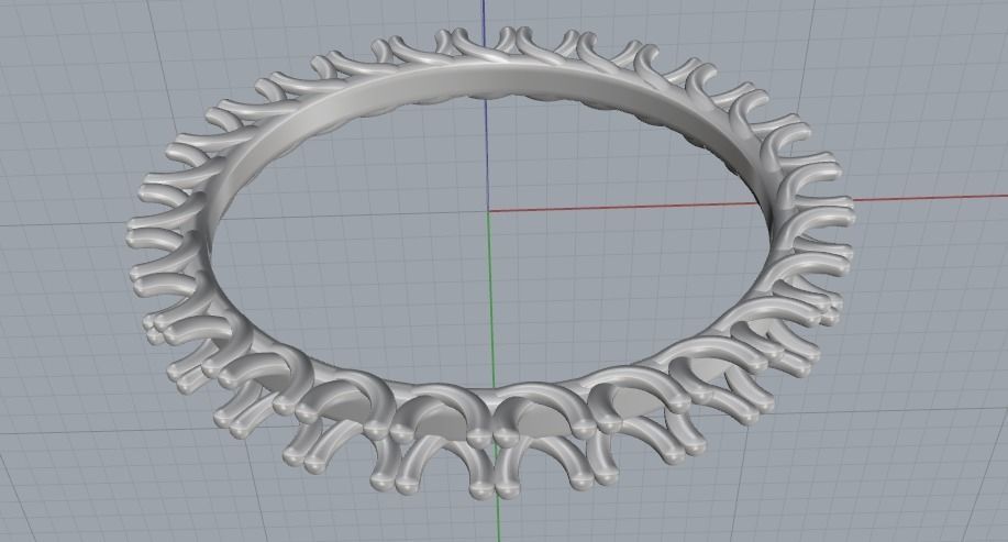 Ring with one row of stones Model 1946 3D print model_4