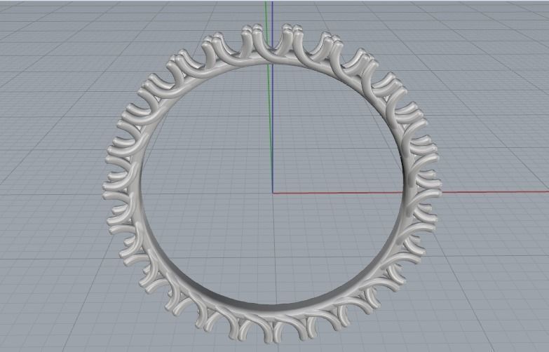 Ring with one row of stones Model 1946 3D print model_2