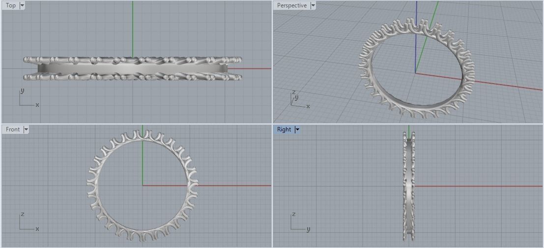 Ring with one row of stones Model 1946 3D print model_5