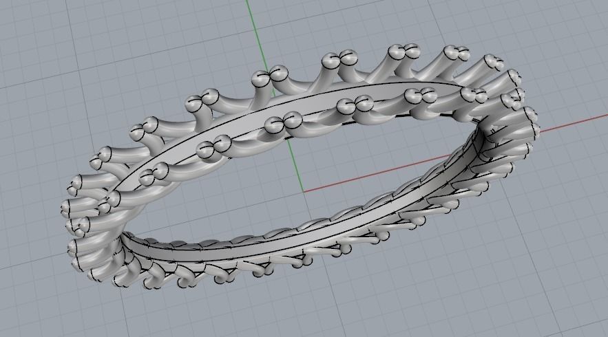 Ring with one row of stones Model 1946 3D print model_3