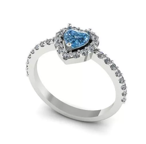 Heart stone ring Model 1963 3D print model_0