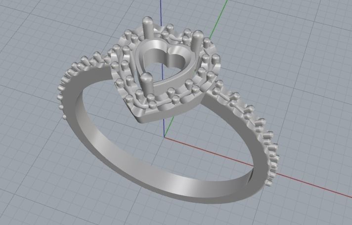 Heart stone ring Model 1963 3D print model_2