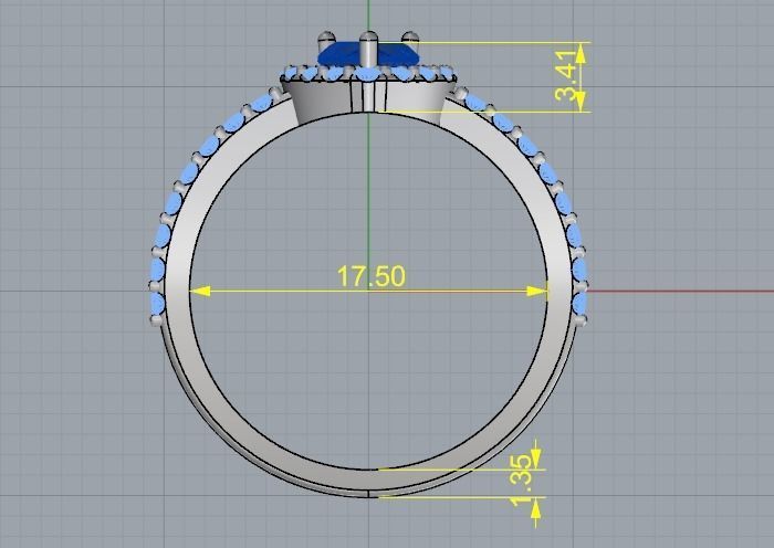 Heart stone ring Model 1963 3D print model_5