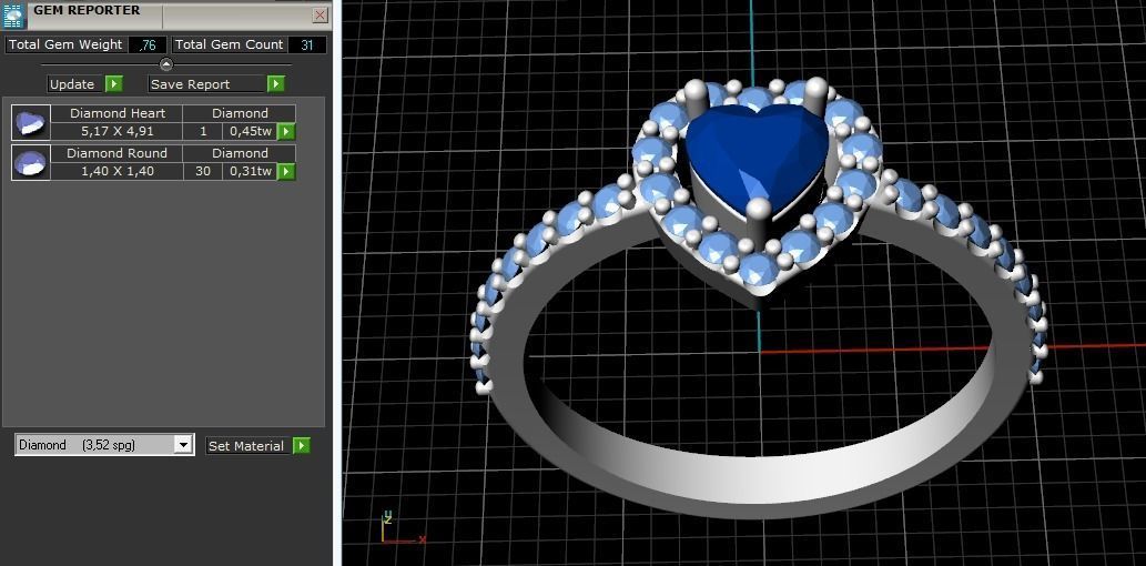 Heart stone ring Model 1963 3D print model_9