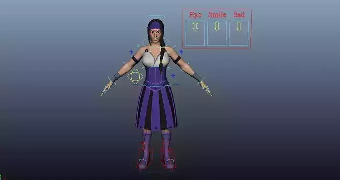 warrior women Rigged 3D Character