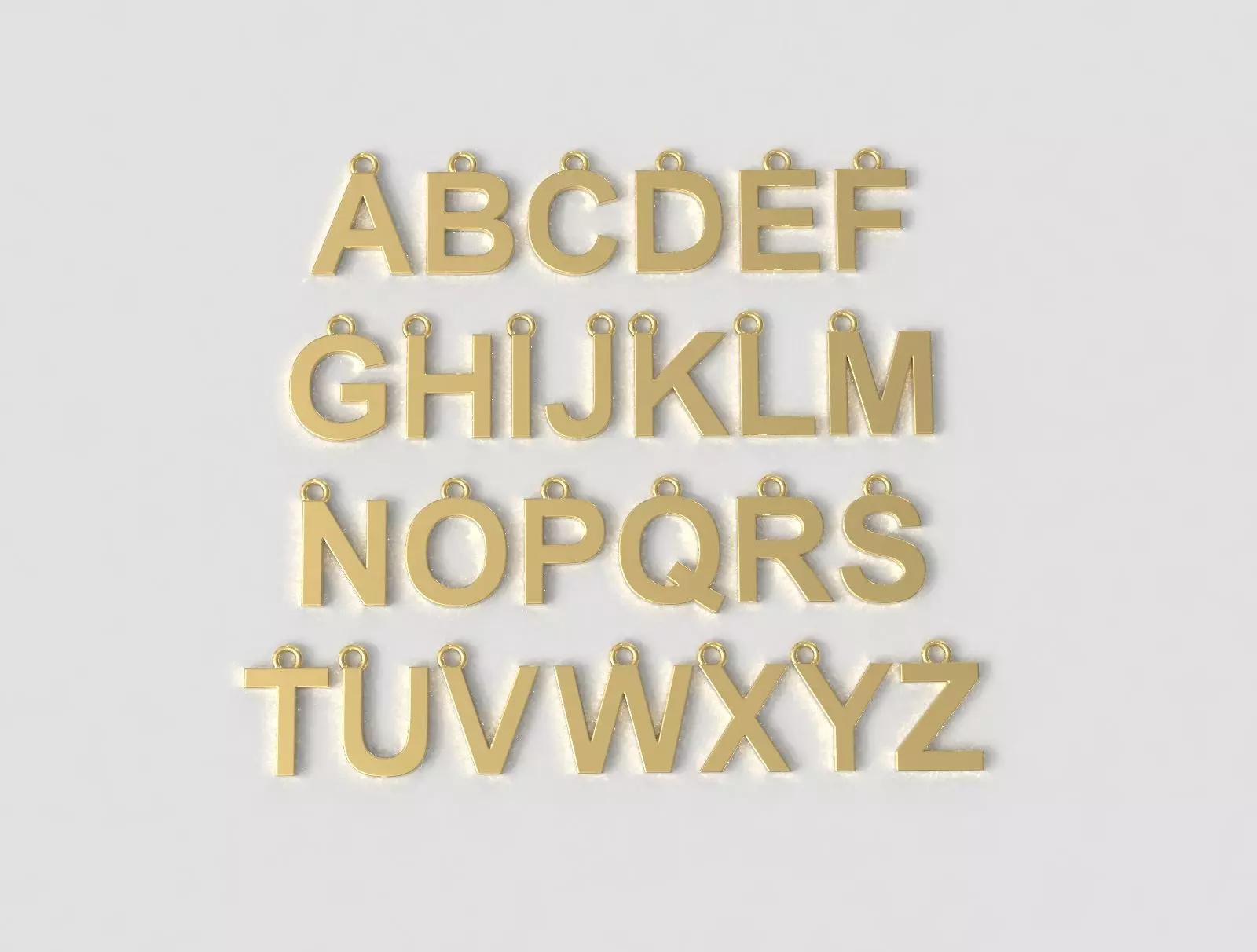 Alphabet 26 Letters Pendants - 10mm 3D print model_0