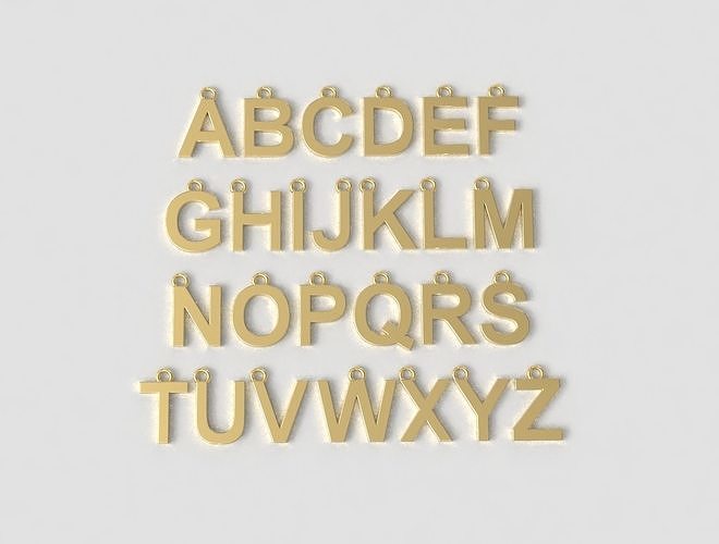 Alphabet 26 Letters Pendants - 10mm 3D print model