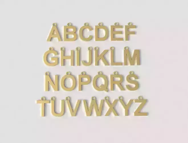 Alphabet 26 Letters Pendants - 10mm 3D print model
