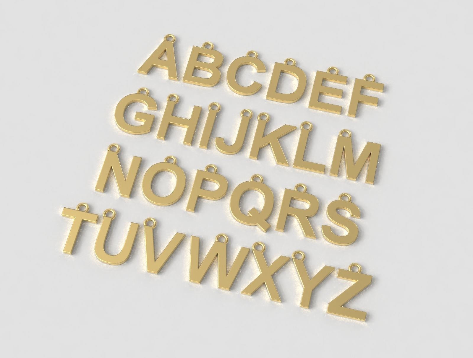Alphabet 26 Letters Pendants - 10mm 3D print model_2