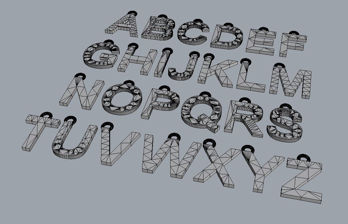 Alphabet 26 Letters Pendants - 10mm 3D print model_8