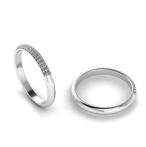 Ring with two rows of stones Model 1957 3D print model_1