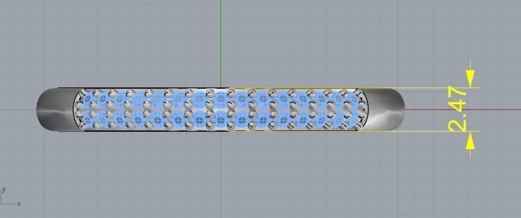 Ring with two rows of stones Model 1957 3D print model_6