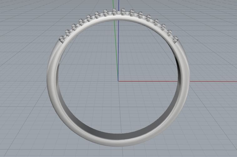 Ring with two rows of stones Model 1957 3D print model_3