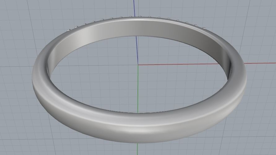 Ring with two rows of stones Model 1957 3D print model_4