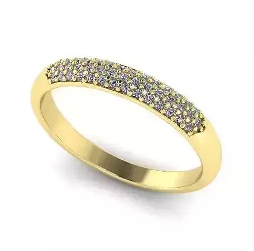 Ring with three rows of stones Model 1956