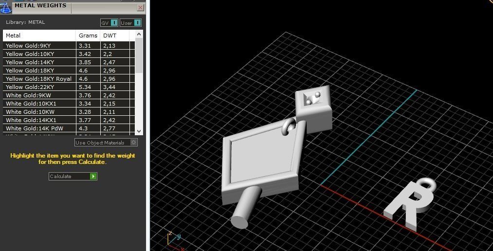Pendant with the letter R Model 1981 3D print model_7