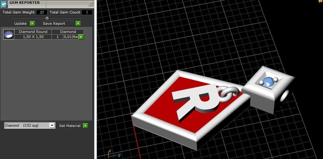 Pendant with the letter R Model 1981 3D print model_8