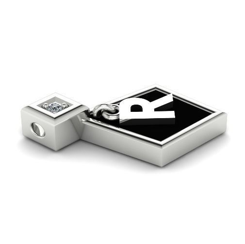 Pendant with the letter R Model 1981 3D print model_1