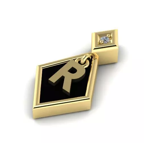 Pendant with the letter R Model 1981 3D print model_0