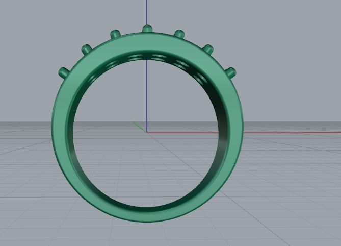 Ring with two rows of stones Model 1980 3D print model_3