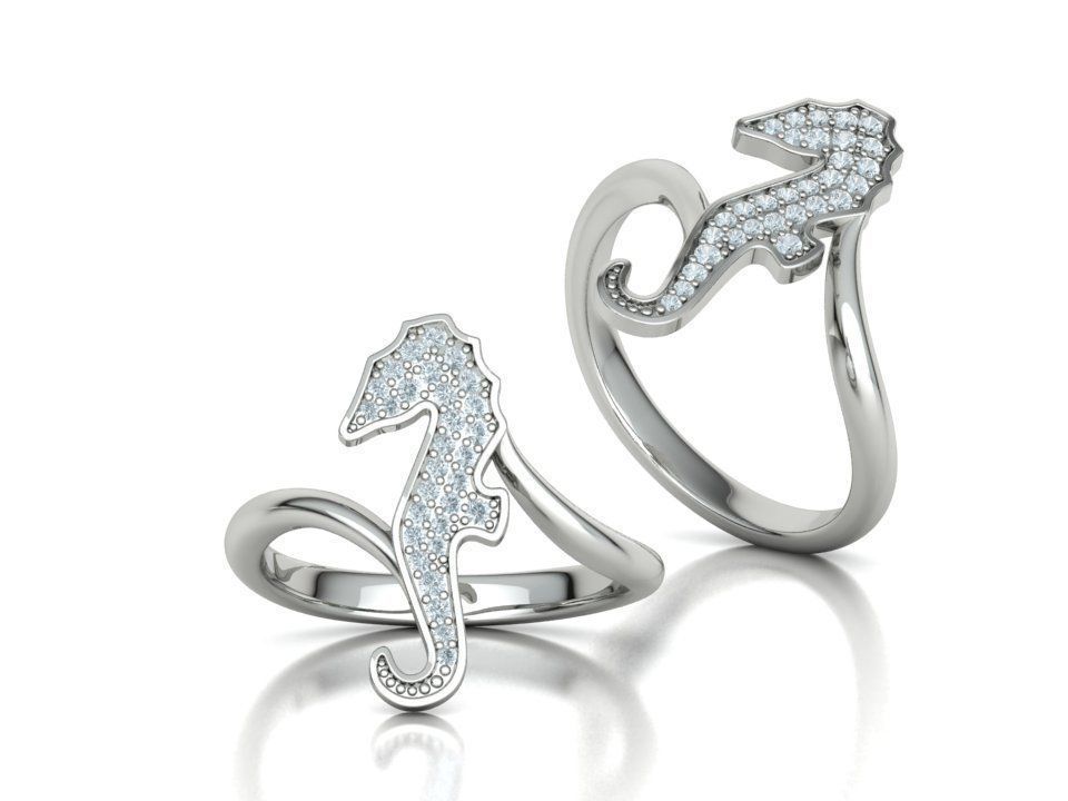 Seahorse Ring and Necklace Collection with discount _10